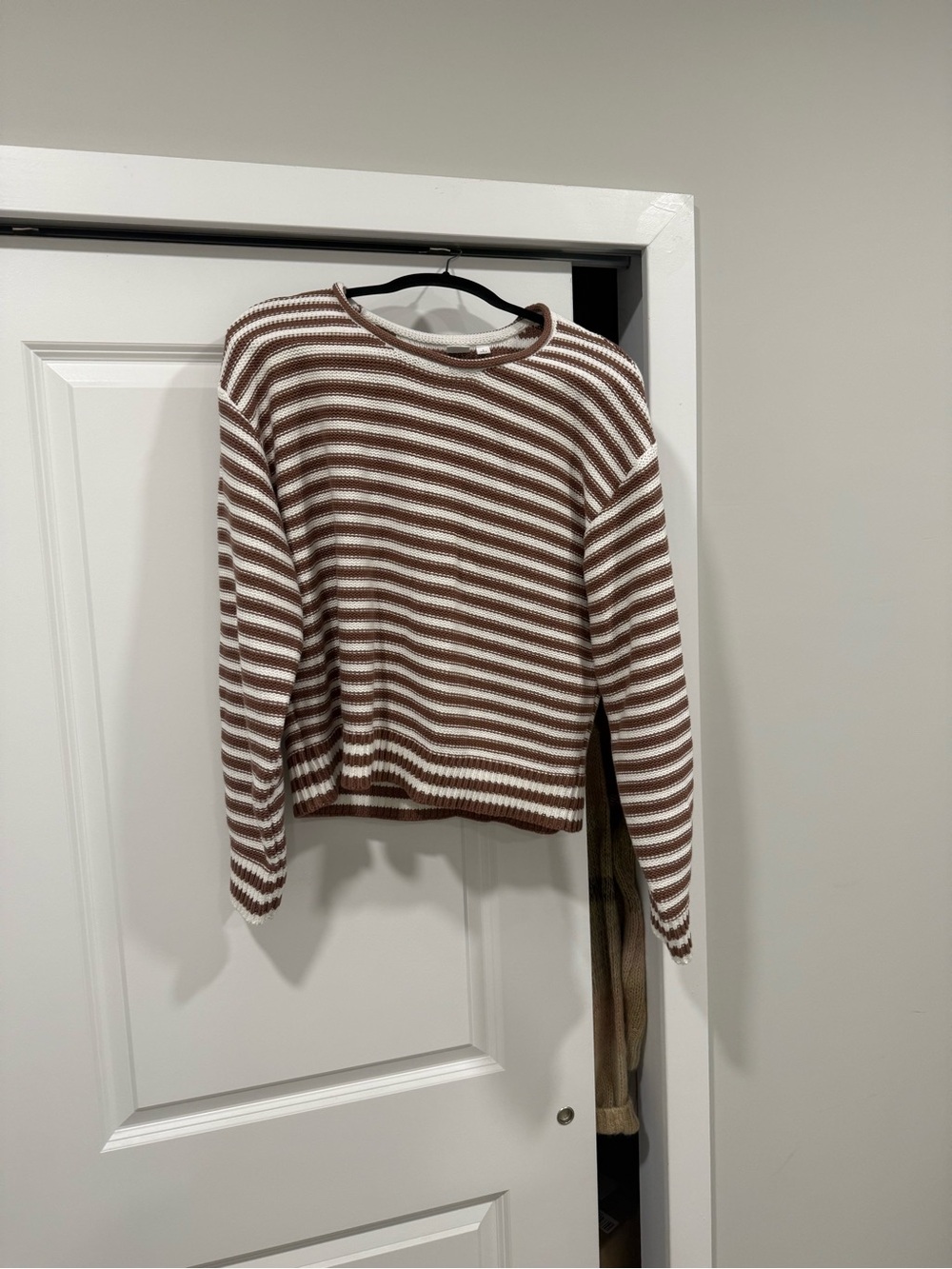 GAP Brown and White Striped Knit Top